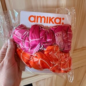Amika Vibrant Pink and Orange Hair Bands
